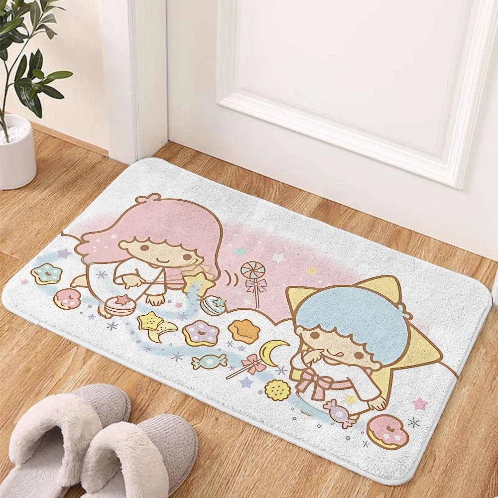 Cartoon Little Twin Stars KiKi Floor Mat For Living Room Sofa Floor Cushions Modern Soft Fluffy Home Rug