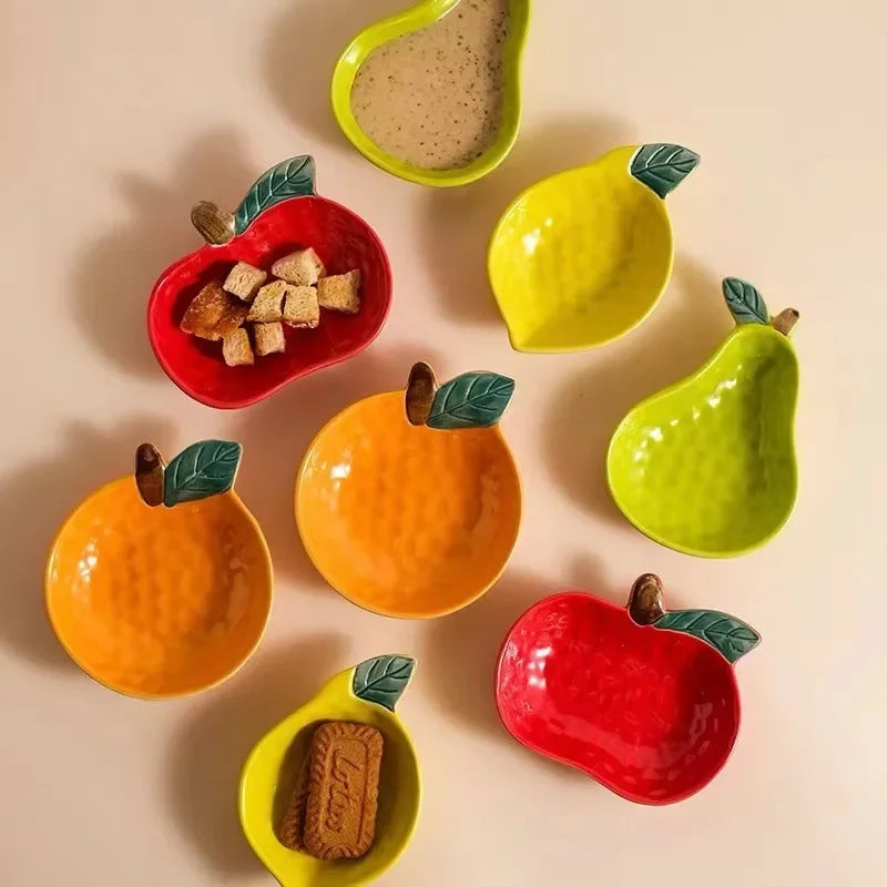 Fruit Shape Sauce Dish Ceramic Seasoning Dipping Bowl