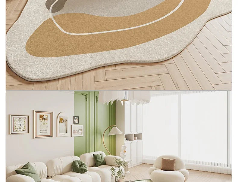 Imitation Cashmere Style Carpet Living Room Shaped Bedroom Irregular Bedside Rug