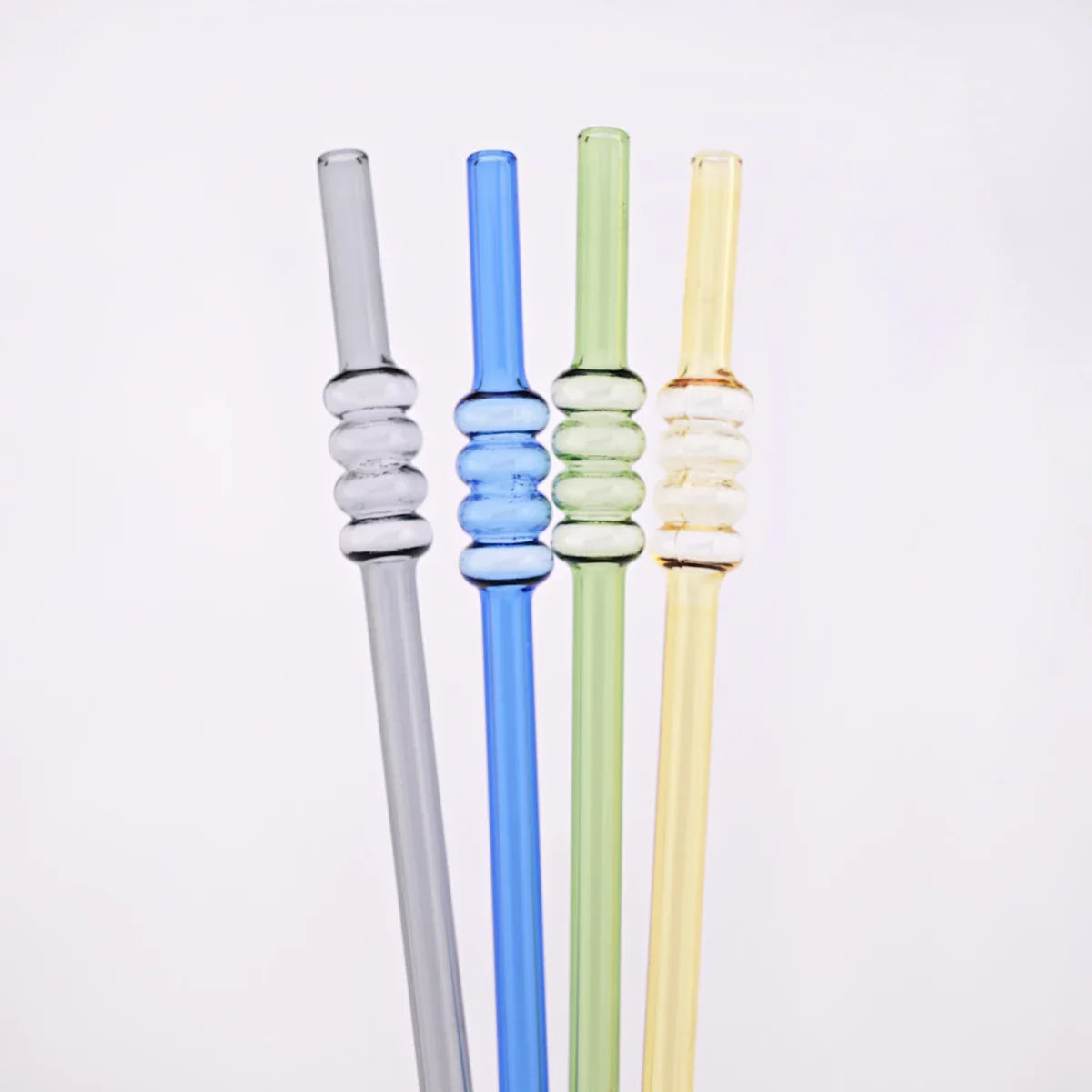 Ice-sugar Gourd Glass Straws Set High Borosilicate Drinking Straw Set with Brush 5pcs