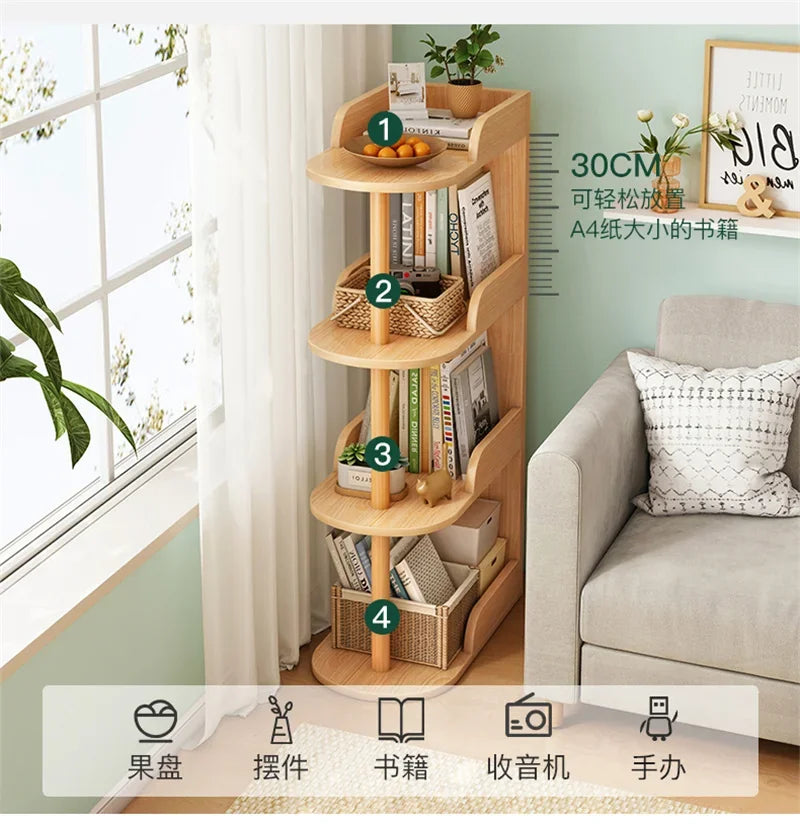 Side Table Ultra Narrow Book Shelf Creative Shelves Sofa Side Rack Bookcase