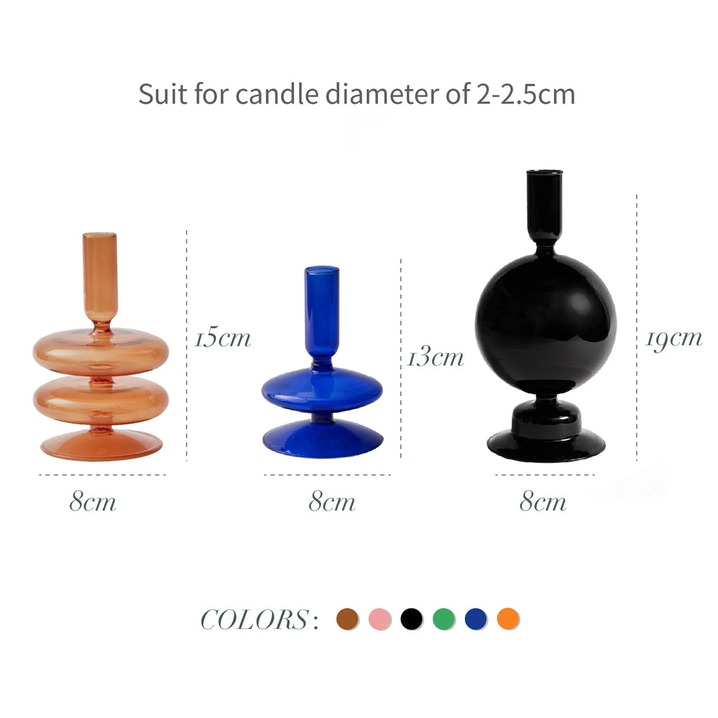 Taper Candle Holders Glass Candlesticks for Home Decoration Glass Vase