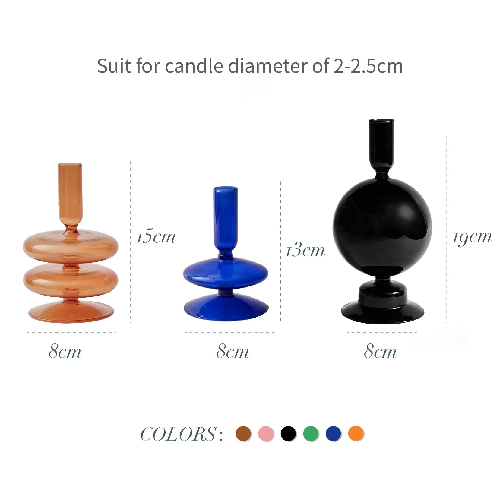 Taper Candle Holders Glass Candlesticks for Home Decoration Glass Vase