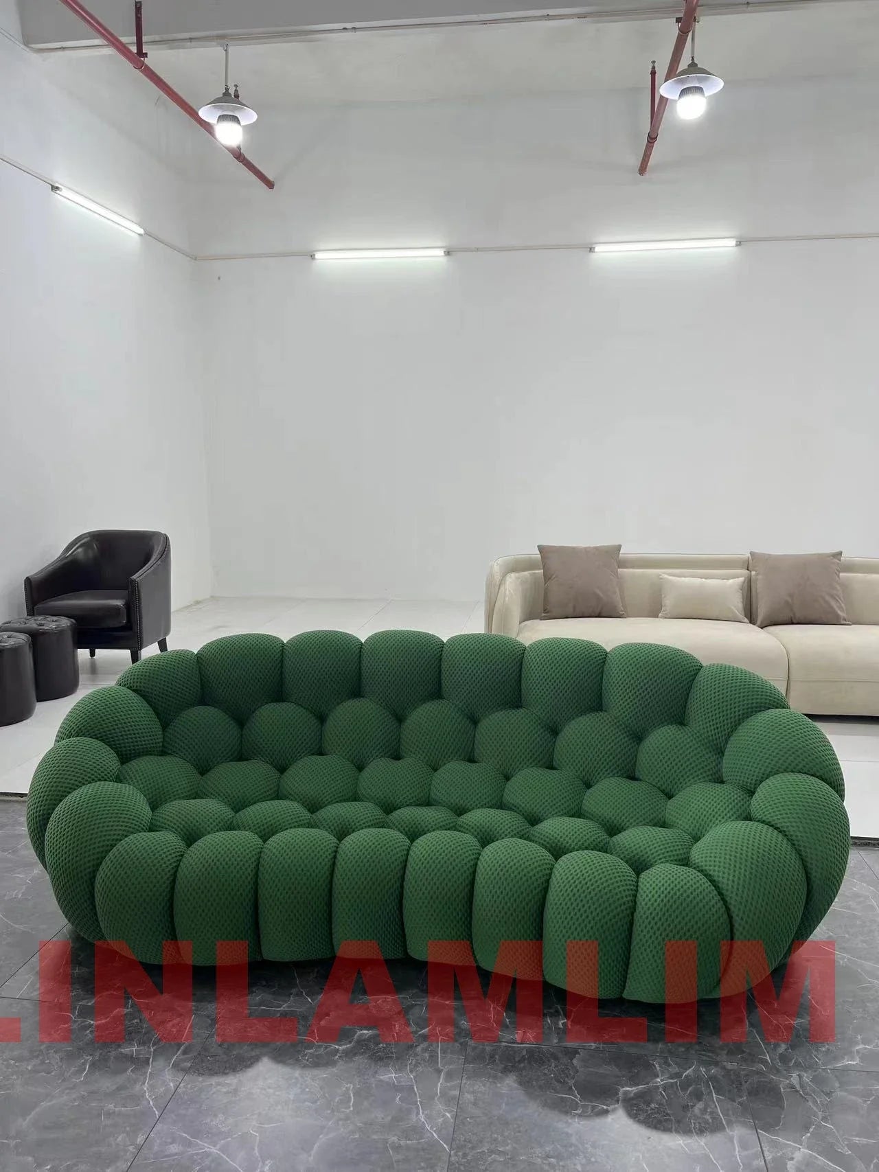 Contemporary Cloud-Shaped Sofa Modular Cloth Couch Fabric Curved Designer Sofa Set