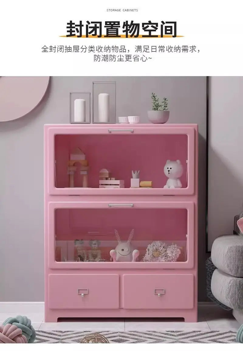 Barbie Pink Hand Office Storage Closet Living Room Storage Cupboard Modern Display Side Cupboard
