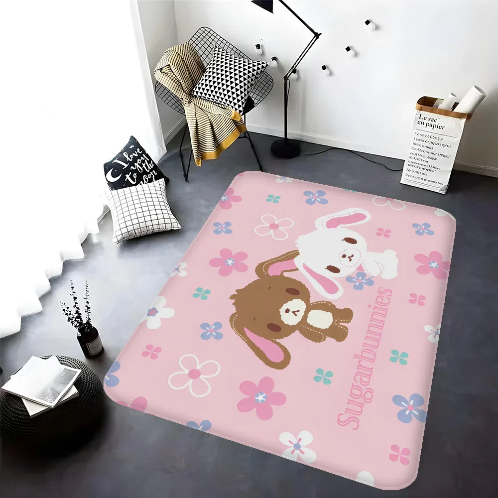 Sugarbunnies Anime Kawaii Entrance Door Mat Washable Non-Slip Living Room Sofa Chairs Area Mat Kitchen Welcome Doormat