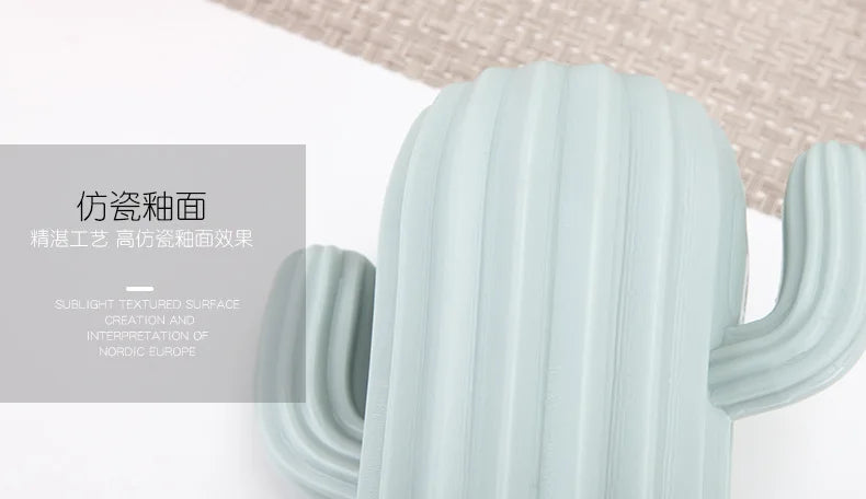 Creative Student Pen Holder Stationery Desktop Cactus Desk Multifunction Storage Box PE Pen Container Brush Pot Office Supplies