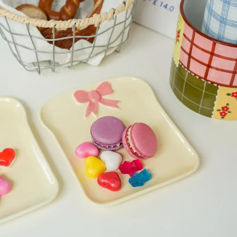 Cute Ceramic Barbie Bread Plate, Tableware