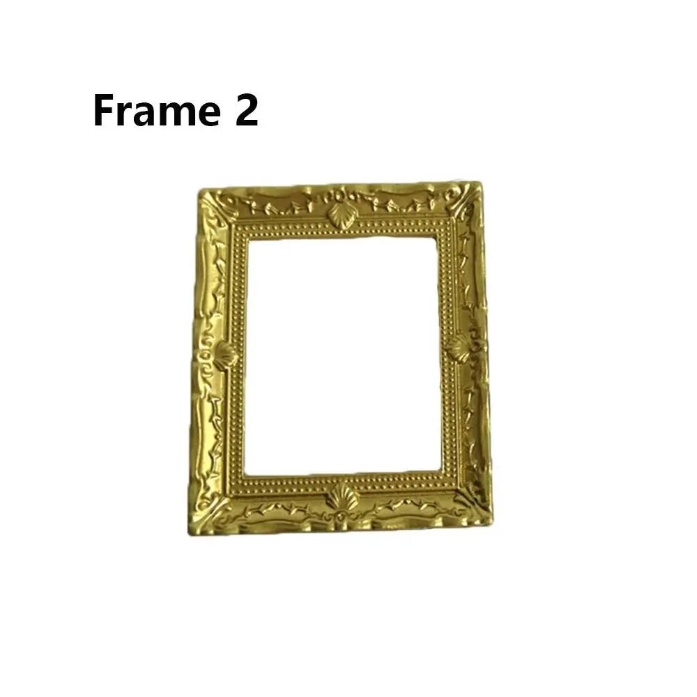 Mini Resin Wall Picture Vintage Framed Photos Miniature Oil Painting Accessories