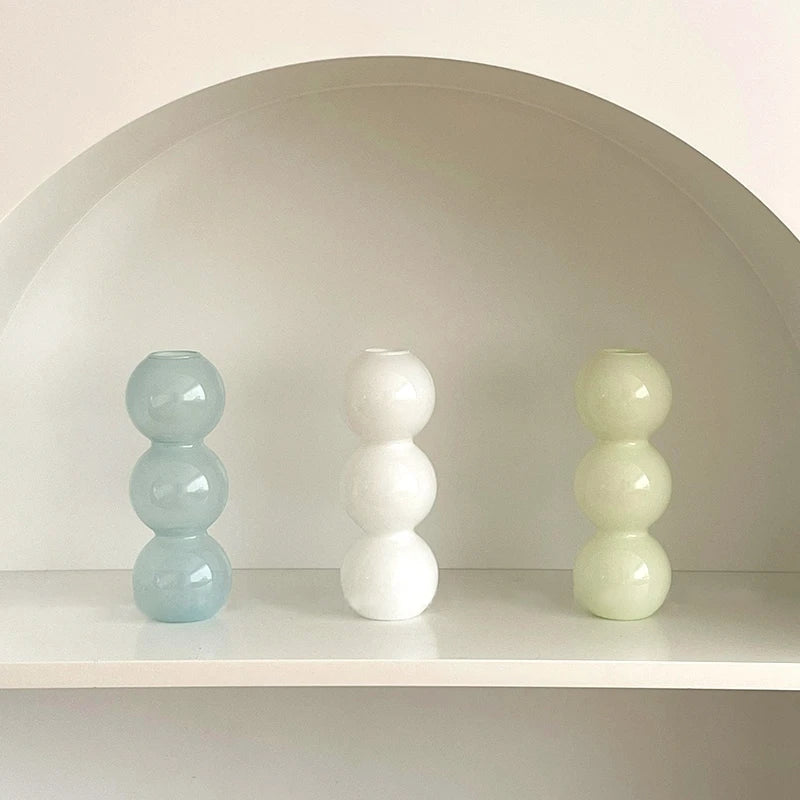 Glass Bubble Vases Hydroponic Flower Vase Creative Spherical Flower Vases Stained Bubble Glass Vase Home Office Decor