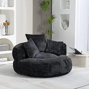 Fluffy Bean Bag Chair Lazy Sofa Durable Comfort Lounger High Back Bean Bag Chair Couch for Adults and Kids, Indoor & Outdoor Accent Arm