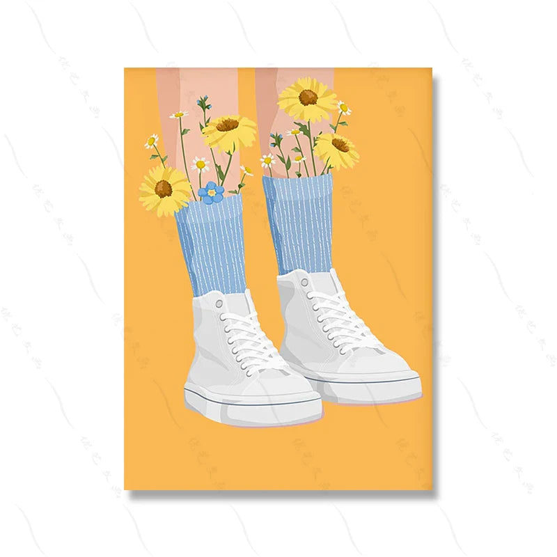 Pink Preppy Poster Print Dopamine Wall Art Pictures Danish Dorm Room Decor Colorful Canvas Painting Trendy Art Murals Decoration