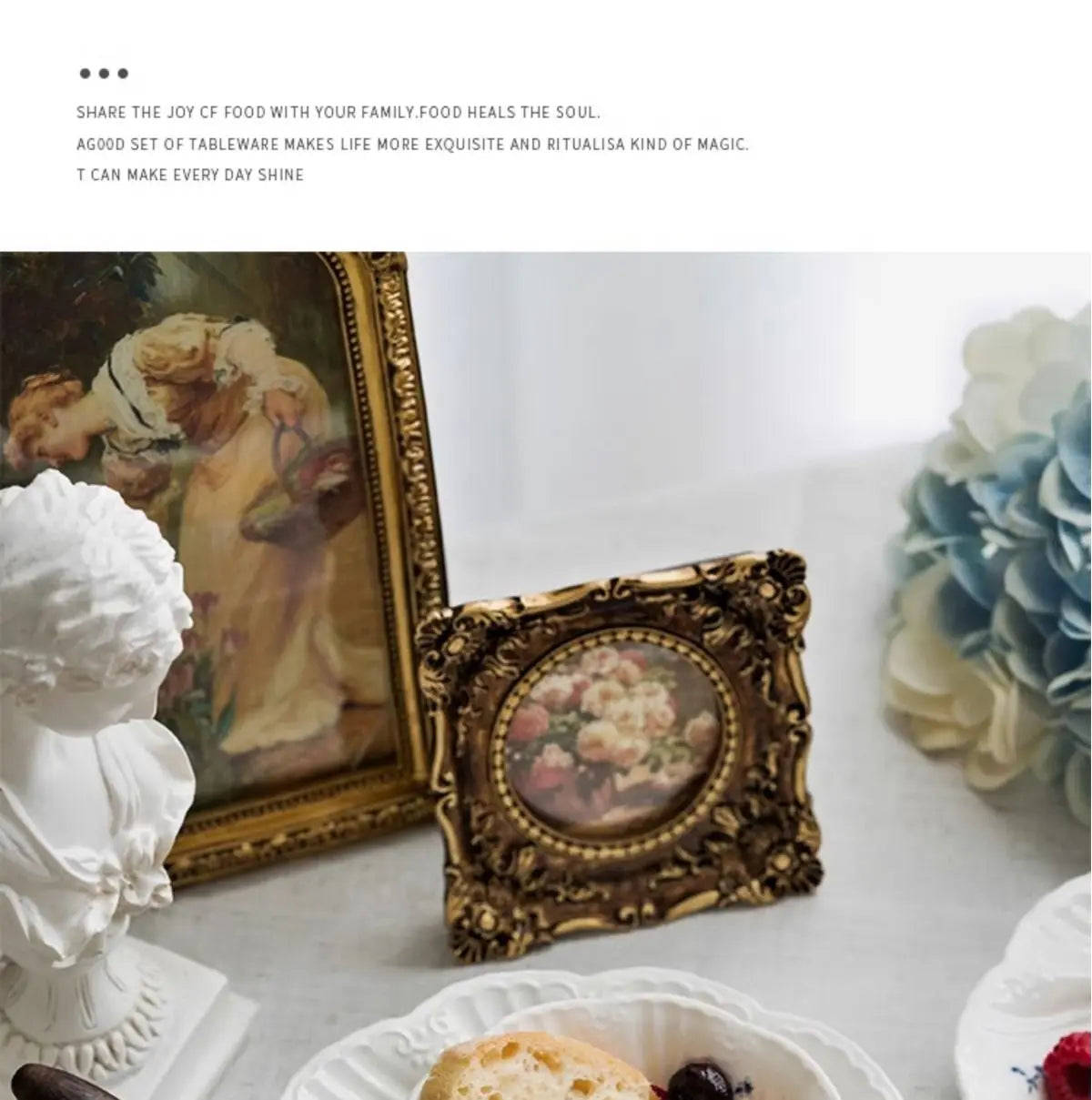 Ceramic Floral Bowl Dish Set Oval Plate New French Medieval High-end Cup Dish Set