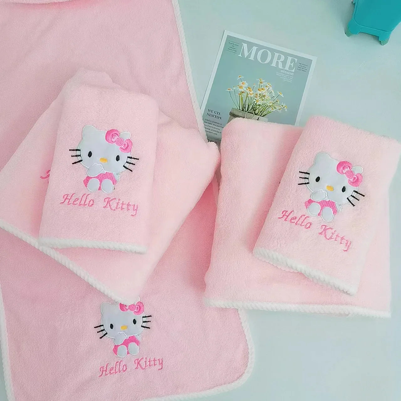 Sanrio Hello-kitty Anime Body Bath Towel Black Beauty Melody Soft Face Hand Microfiber Towel Fitness Sports Spa Bathrobe