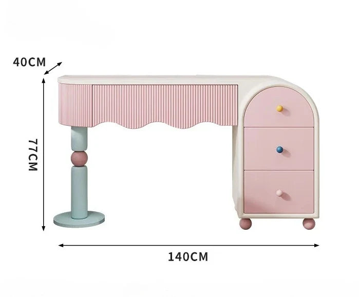 Pink Dresser, Bedroom Dresser, Cream Wind Solid Wood Integrated Chest Cabinet, Makeup Table, Storage Cabinet