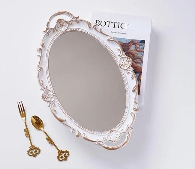 Vanity Mirrors Baroque Frame Mirror Gold Shield Wall Decorative Mirrors Plate