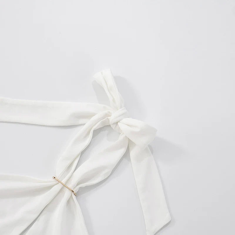 Women'S Solid Color Hanging Neck Tie Hollow Out Metal Ring Strapless Backless Tank Top Summer New Fashion Street Tank