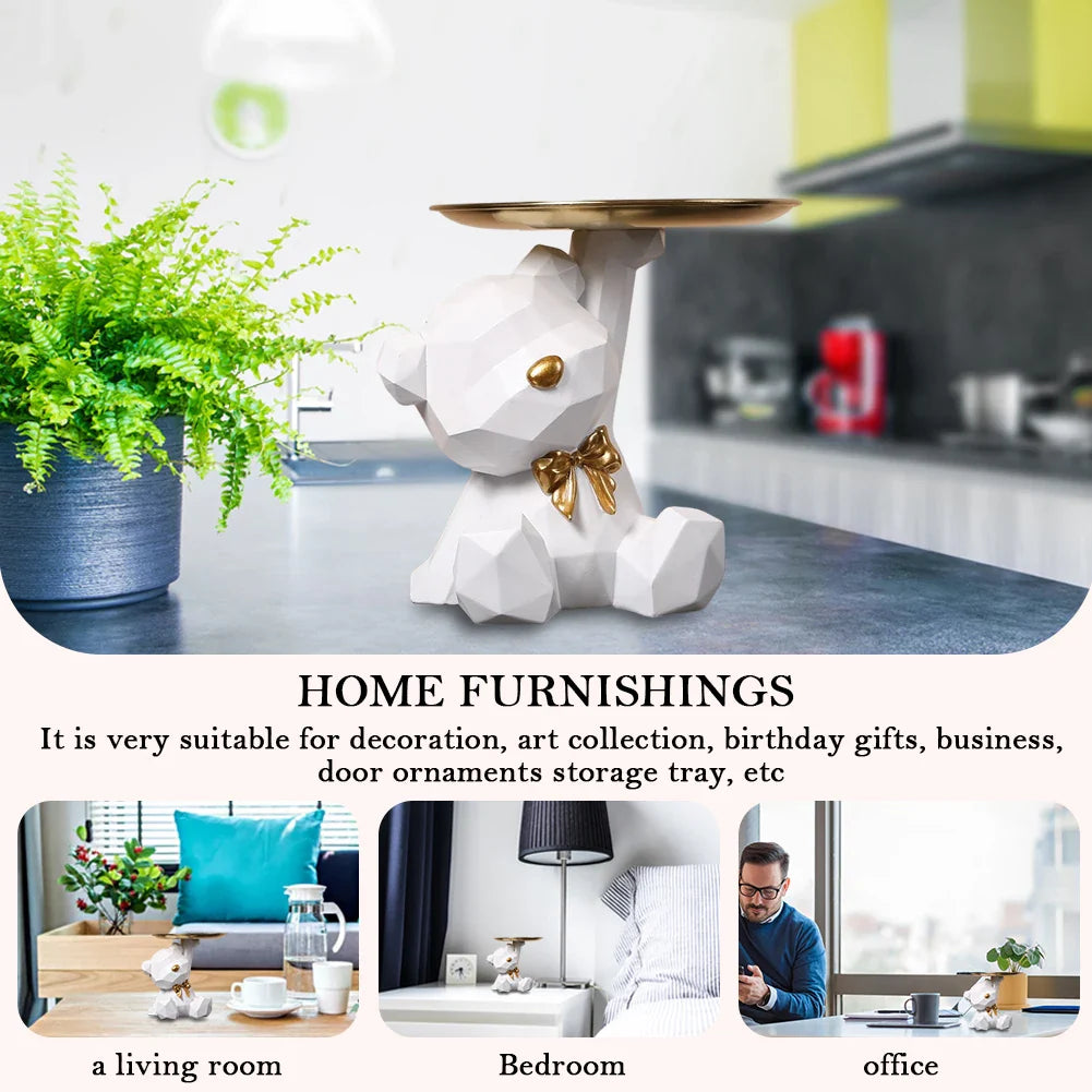 Geometric Bear Key Holder Figurine Entrance