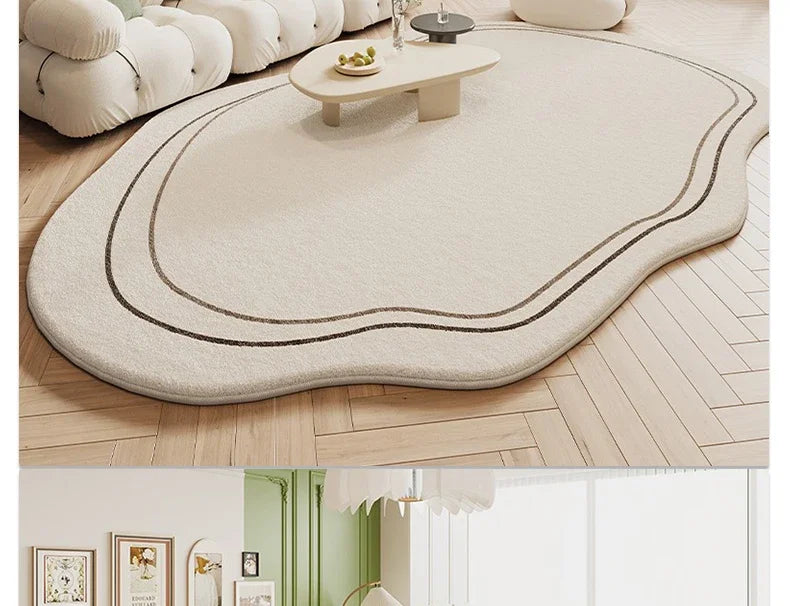 Imitation Cashmere Style Carpet Living Room Shaped Bedroom Irregular Bedside Rug