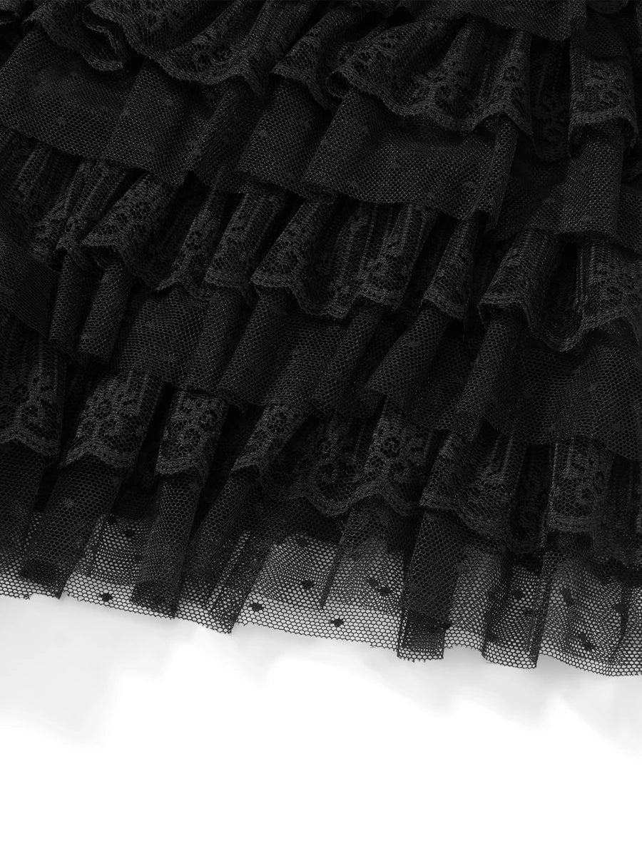 Women Mesh Lace Bloomer Shorts Y2k Layered Ruffle Frilly Booty Shorts Fairy Bowknot Sexy Boy Shorts