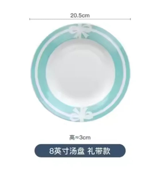 Ceramic Blue Bow Tableware