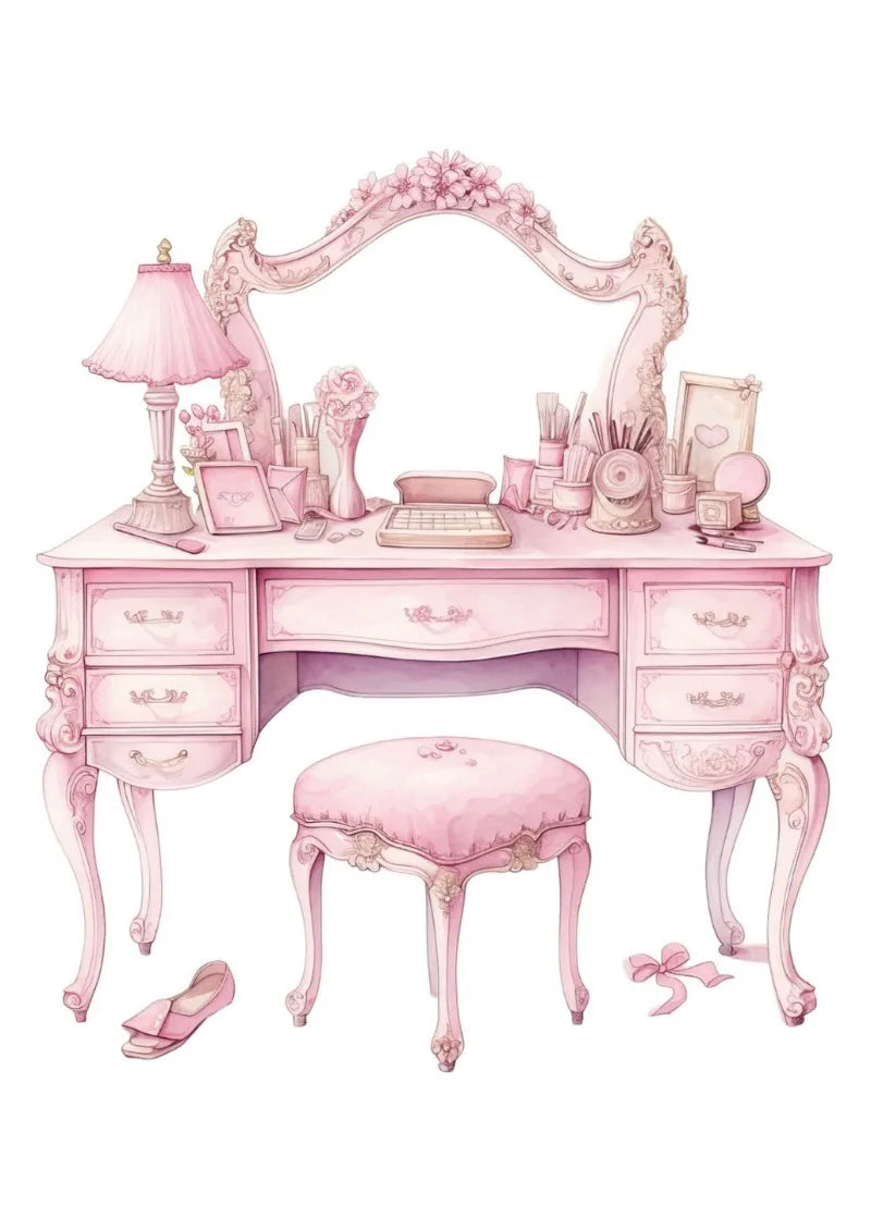 Pink Aesthetic Elegant Vintage Feminine Chic Bow-knot Art Poster Canvas Painting Wall Prints Picture for Living Room Home Decor