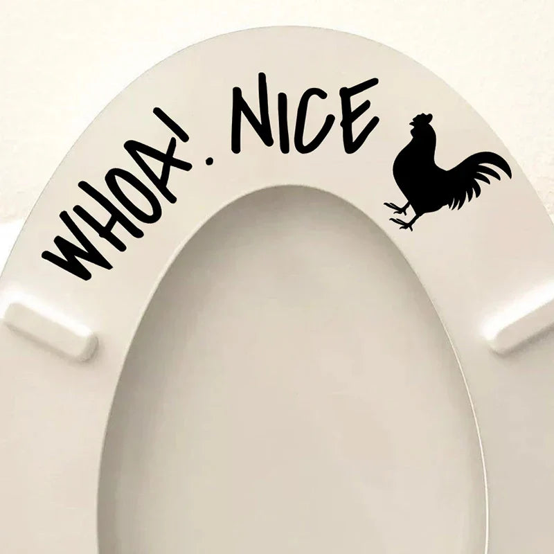 Toilet Seat Sign Vinyl Sticker Funny Decal Bathroom Decor
