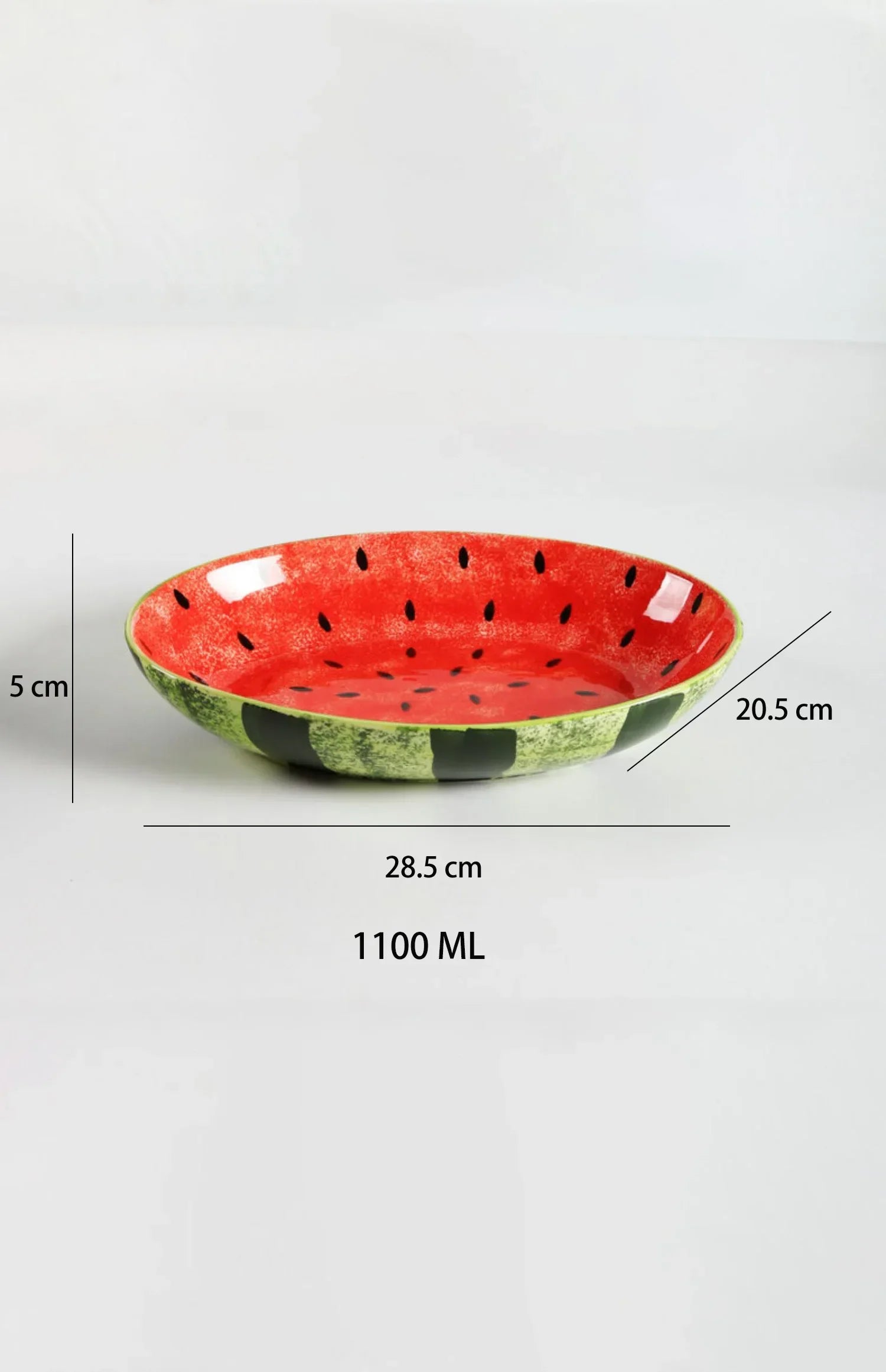 Watermelon Ceramic Cute Hand-painted Tableware Underglaze Color Fruit Shaped Bowl