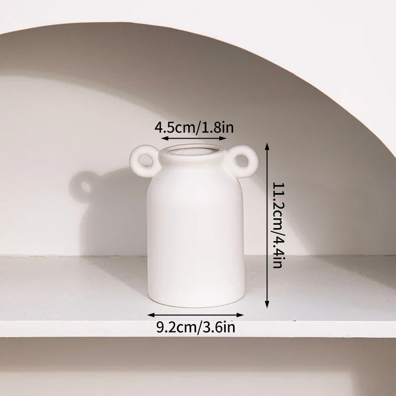 Ceramic Vase White Flower Pot Nordic Decorative Vase Dry Flower Vases for Home