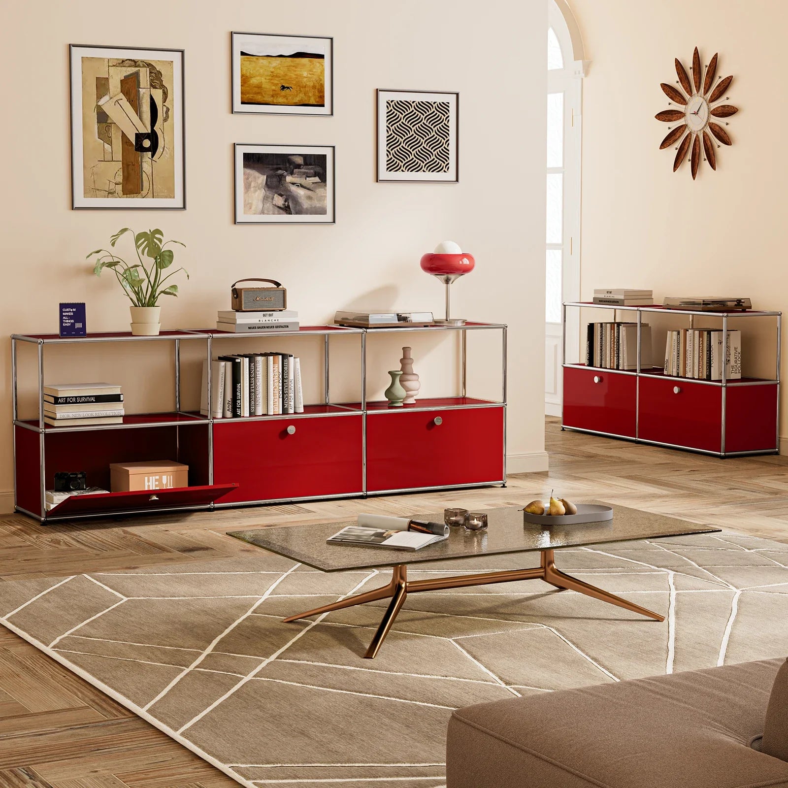 Storage Cabinet Module Furniture Haller Storage Shelf Sideboard Living Room Furniture Bed Side TableNight Stand Cabinet Home Use