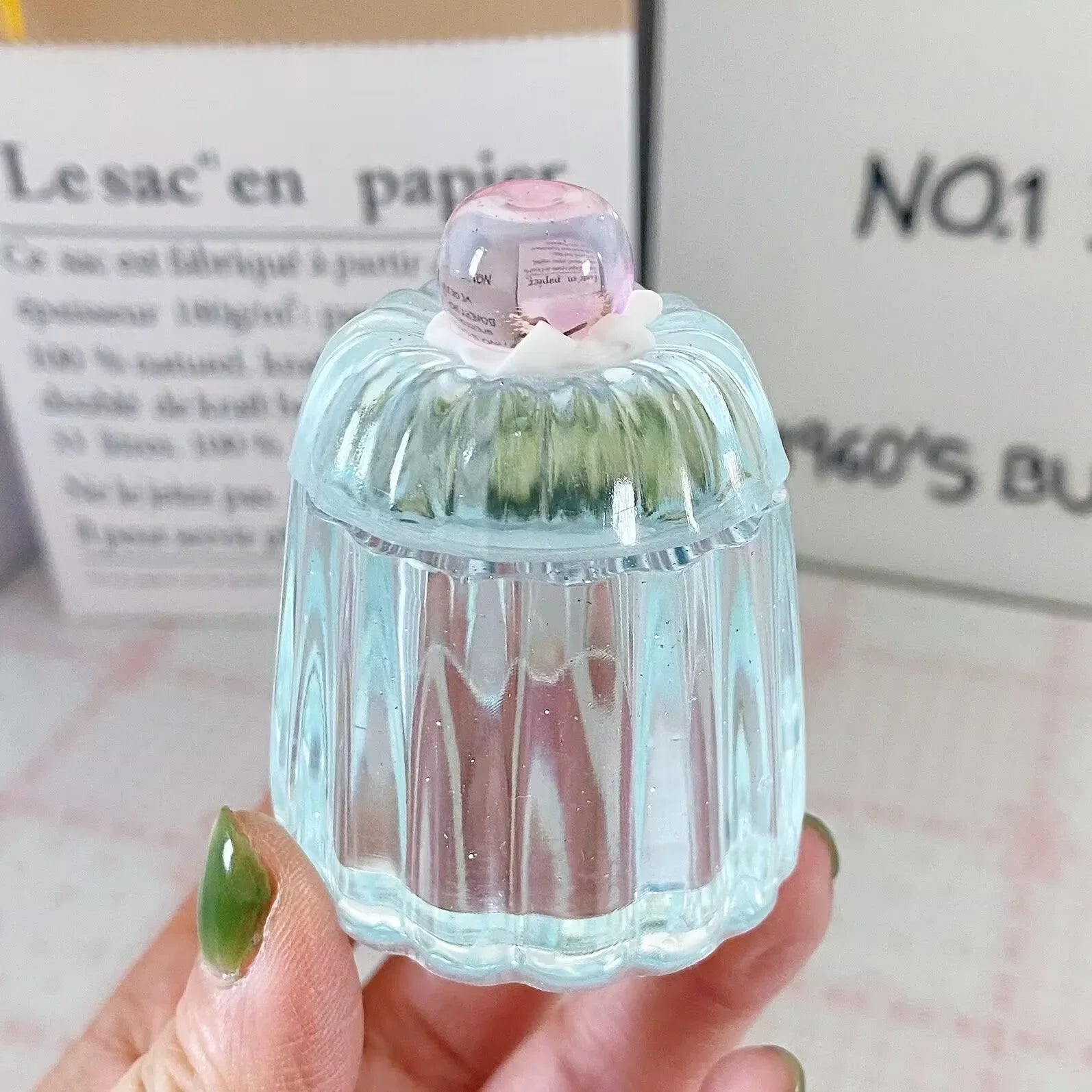 Cherry Pudding Style Storage Box Pen Wash Jar Desktop Ornament Bow Storage Box Jewelry Storage Jar Home Decoration