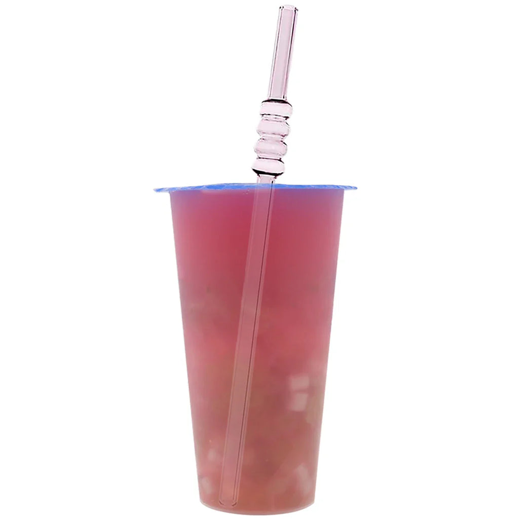 Ice-sugar Gourd Glass Straws Set High Borosilicate Drinking Straw Set with Brush 5pcs