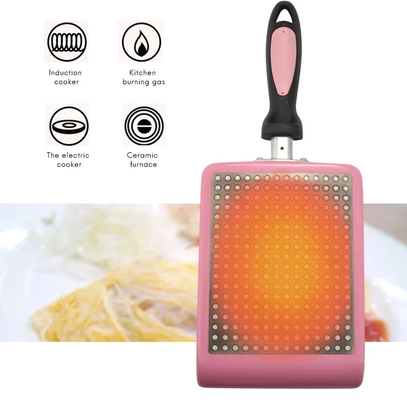 Pink Tamagoyaki Pan Japanese Omelette Pan, Non-Stick Coating Square Egg Pan to Make Omelets or Crepes