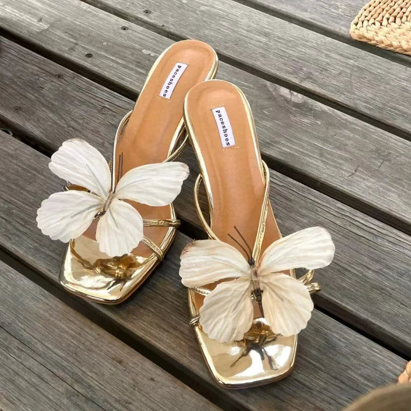 Summer Exquisite Butterfly Magnolia Flowers Holiday Casual Style Sandal