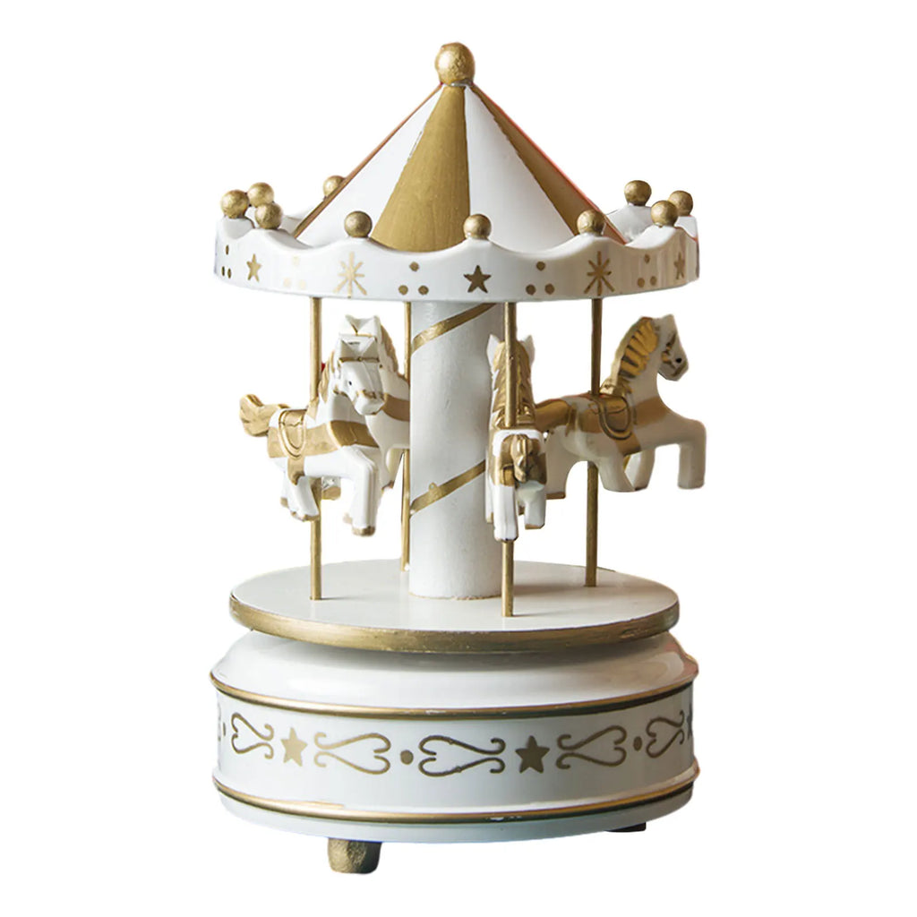 New Carousel Horse Music Box Resin Merry-go-round Musicical Box Home Desktop Decoration