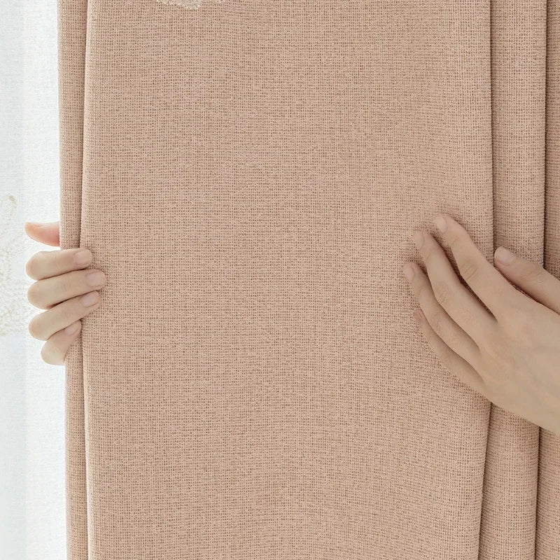 Pink Cartoon 3D Embroidered Rabbit Blackout Curtains for Living Room Bedroom Girls Room Sticky Chenille Drapes Home Decor