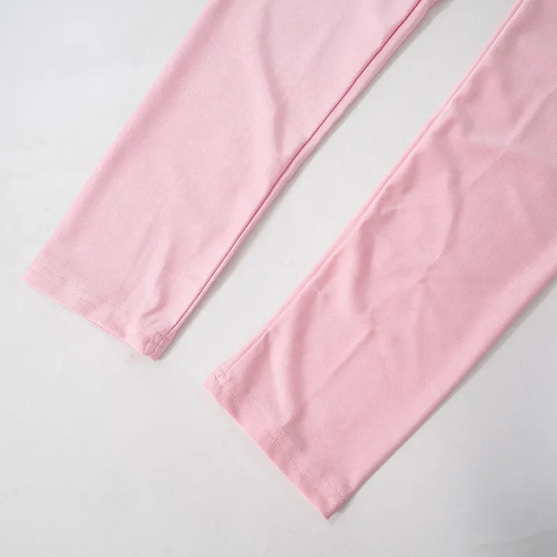 Casual Women 2 Piece Set Tracksuit Shorts Sleeve Crop Tops+Silky Leggings Matching