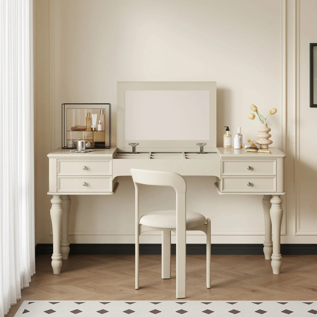Luxury Modern Organizer Dresser Vanity Mirror Makeup Desk Dressing Table Storage
