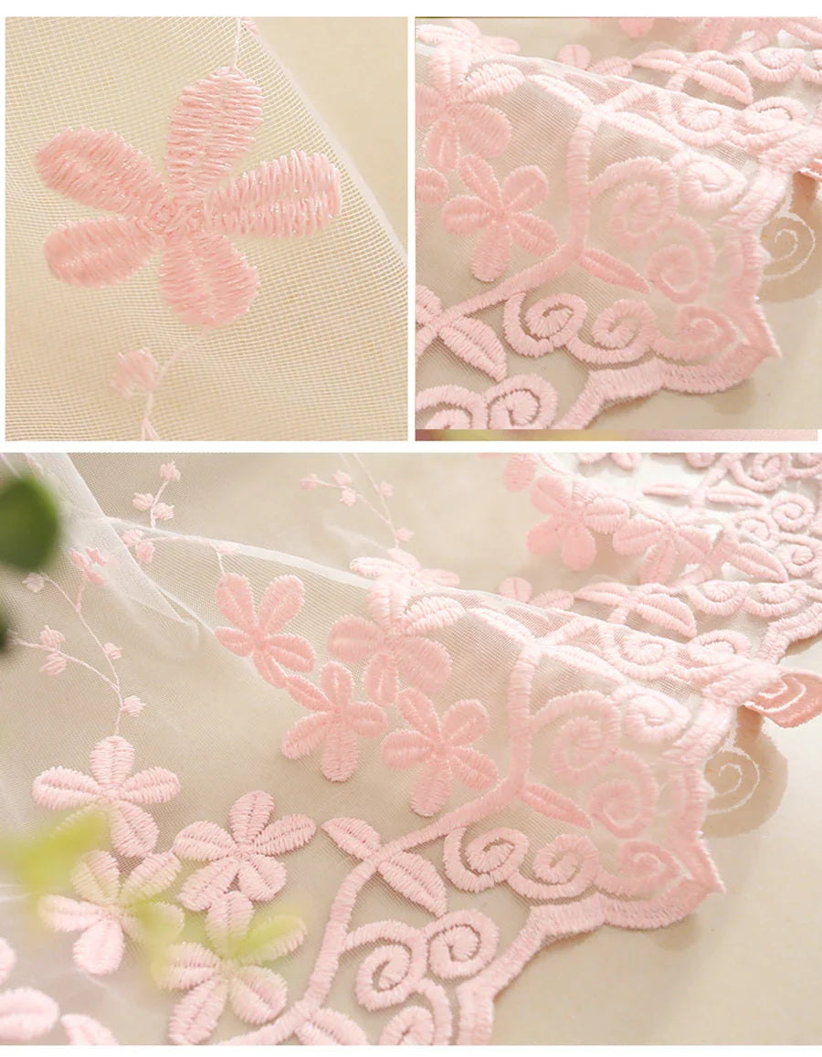 Embroidery Flowers Lace Curtains