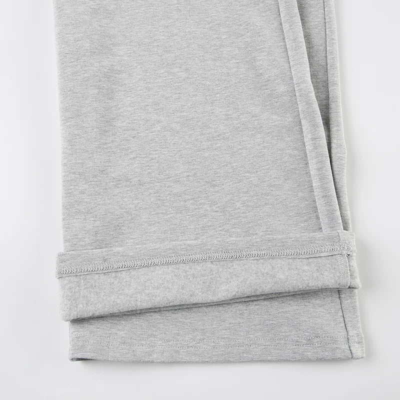 Fashion Drawstring High Waist Trousers Set Lace Up Flared Sleeve V Neck Twist Tops Plush Loose Pants Suit