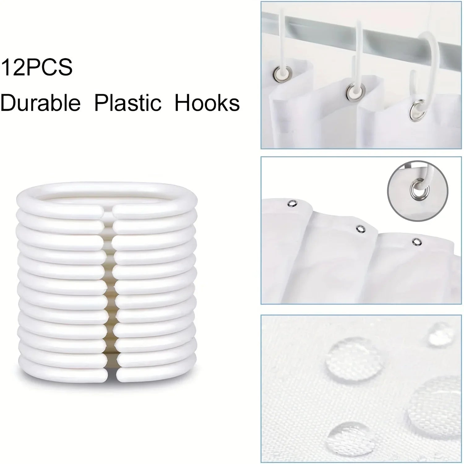 Pink Floral and Heart Print High Quality Shower Curtain - Cute and Stylish Bathroom Decor with Hooks, Polyester Fabric