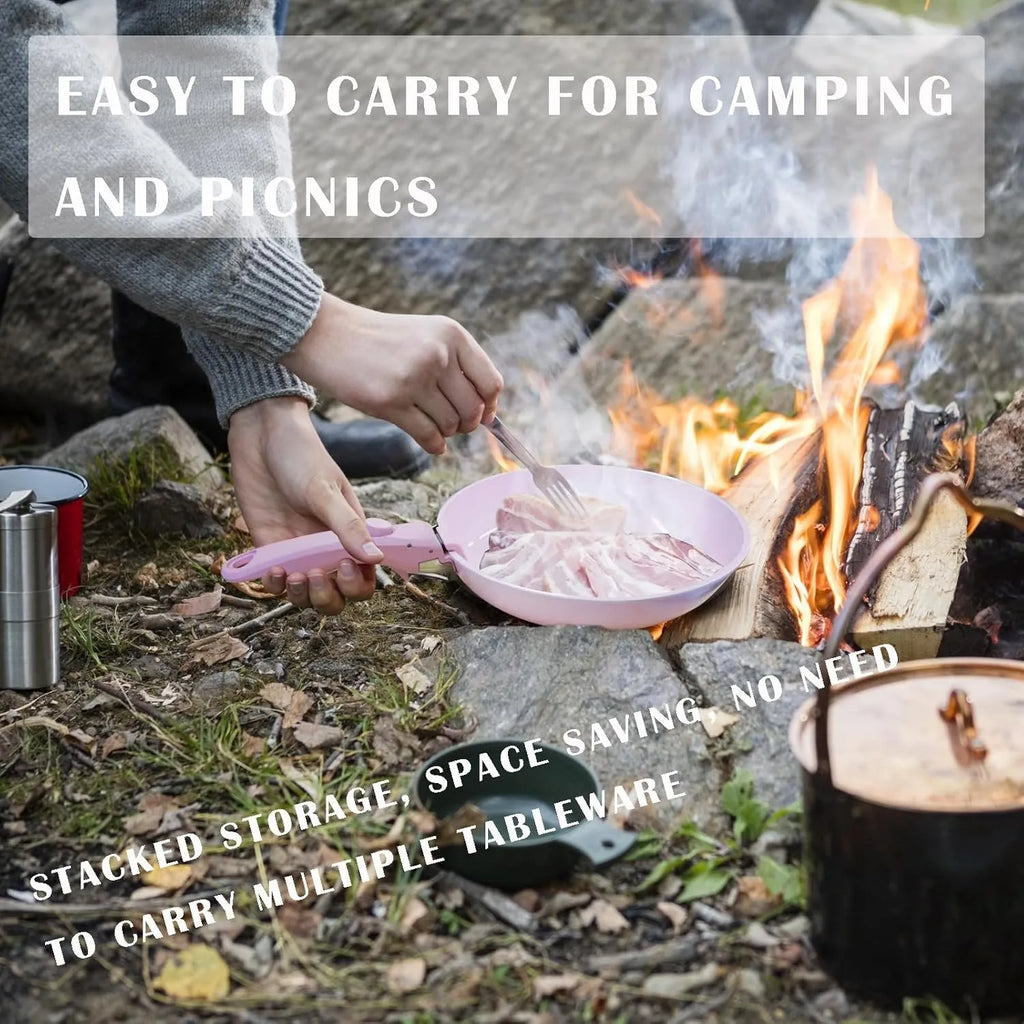 Pink Pots and Pans Set Removable Handle Non-Stick, Detachable Handle Ceramic Cookware Set Kitchen Cooking Oven Dishwasher Safe