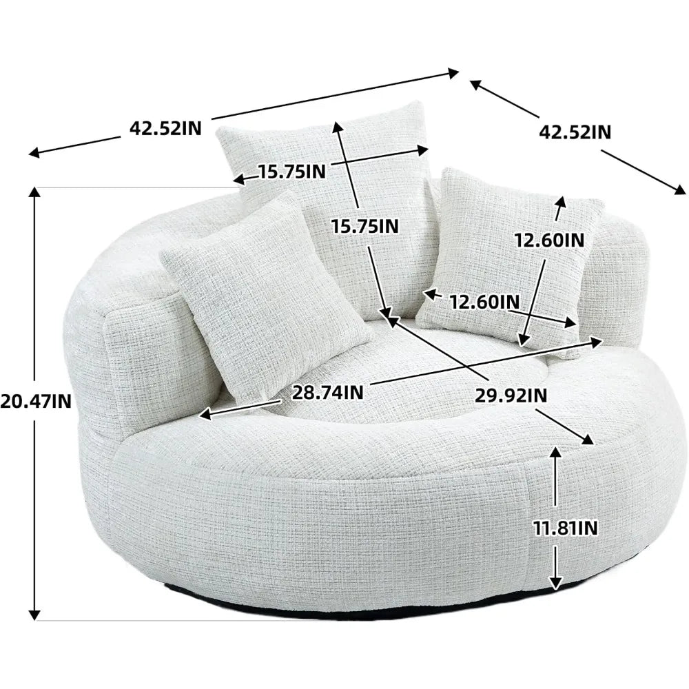 Fluffy Bean Bag Chair Lazy Sofa Durable Comfort Lounger High Back Bean Bag Chair Couch for Adults and Kids, Indoor & Outdoor Accent Arm