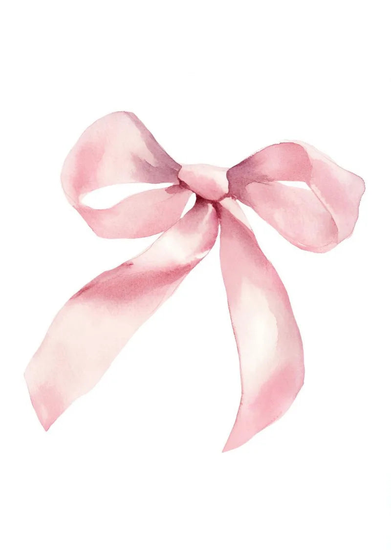 Pink Aesthetic Elegant Vintage Feminine Chic Bow-knot Art Poster Canvas Painting Wall Prints Picture for Living Room Home Decor
