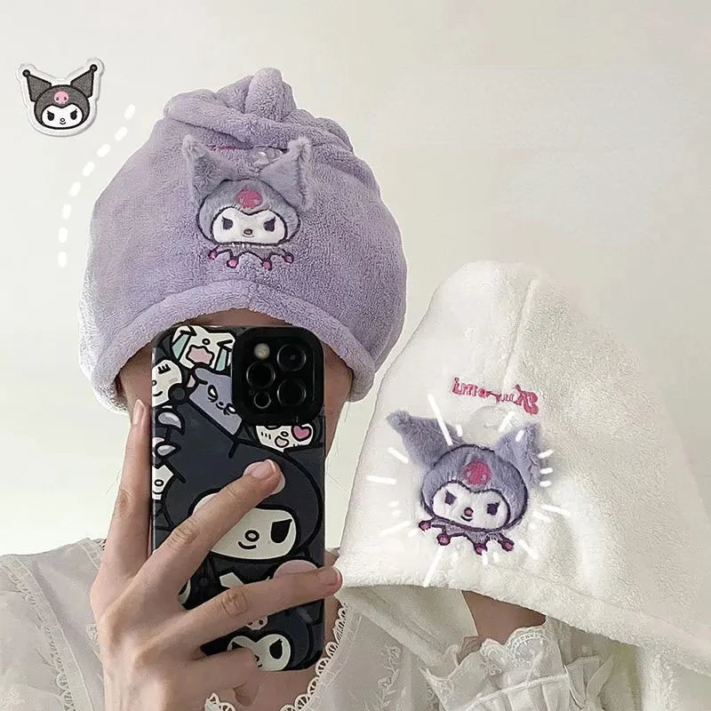 Sanrio Hello-kitty Anime Body Bath Towel Black Beauty Melody Soft Face Hand Microfiber Towel Fitness Sports Spa Bathrobe