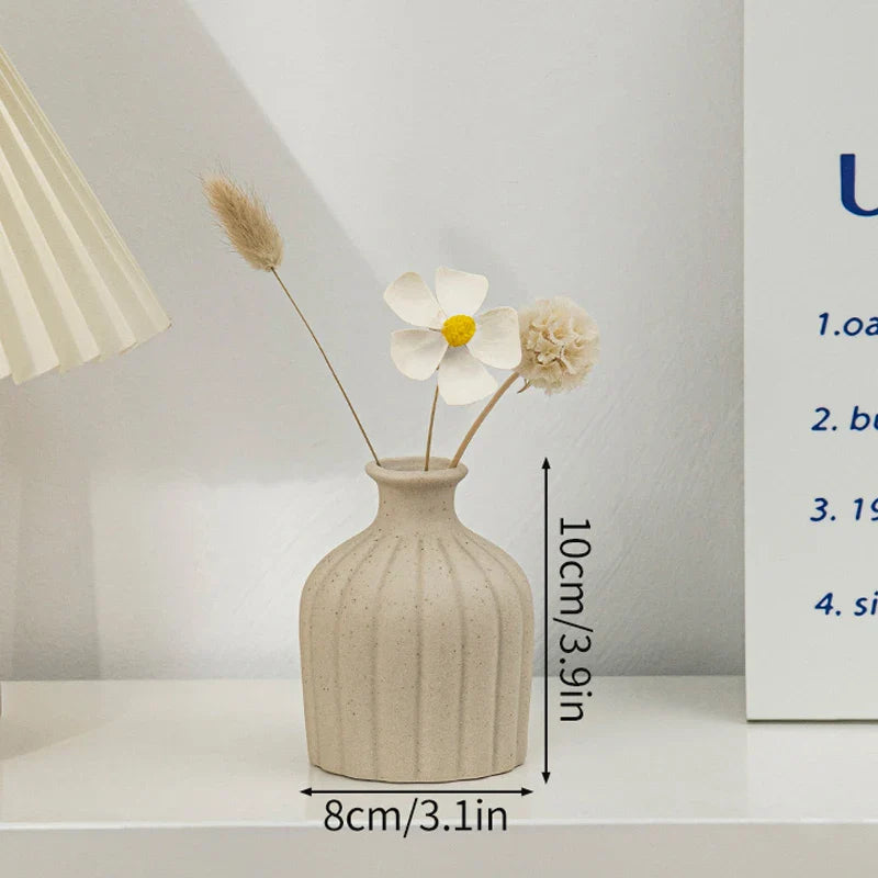 Ceramic Vase White Flower Pot Nordic Decorative Vase Dry Flower Vases for Home