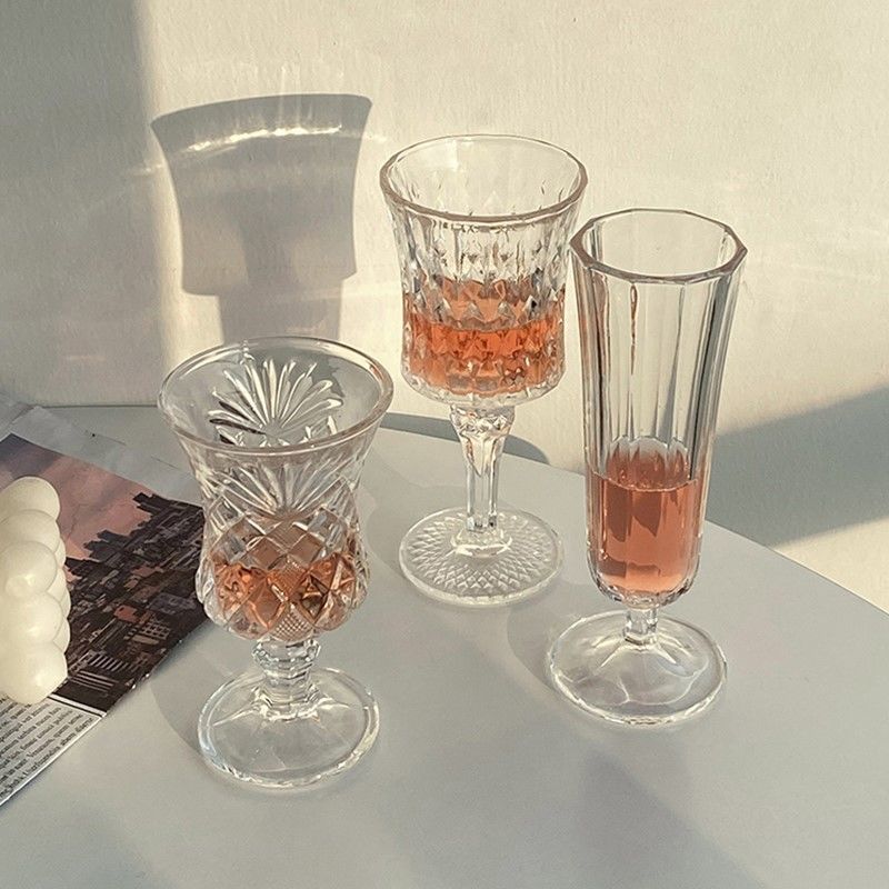 Heat Resistant 10 Styles Goblet Wine Champagne Mug High Color Glass