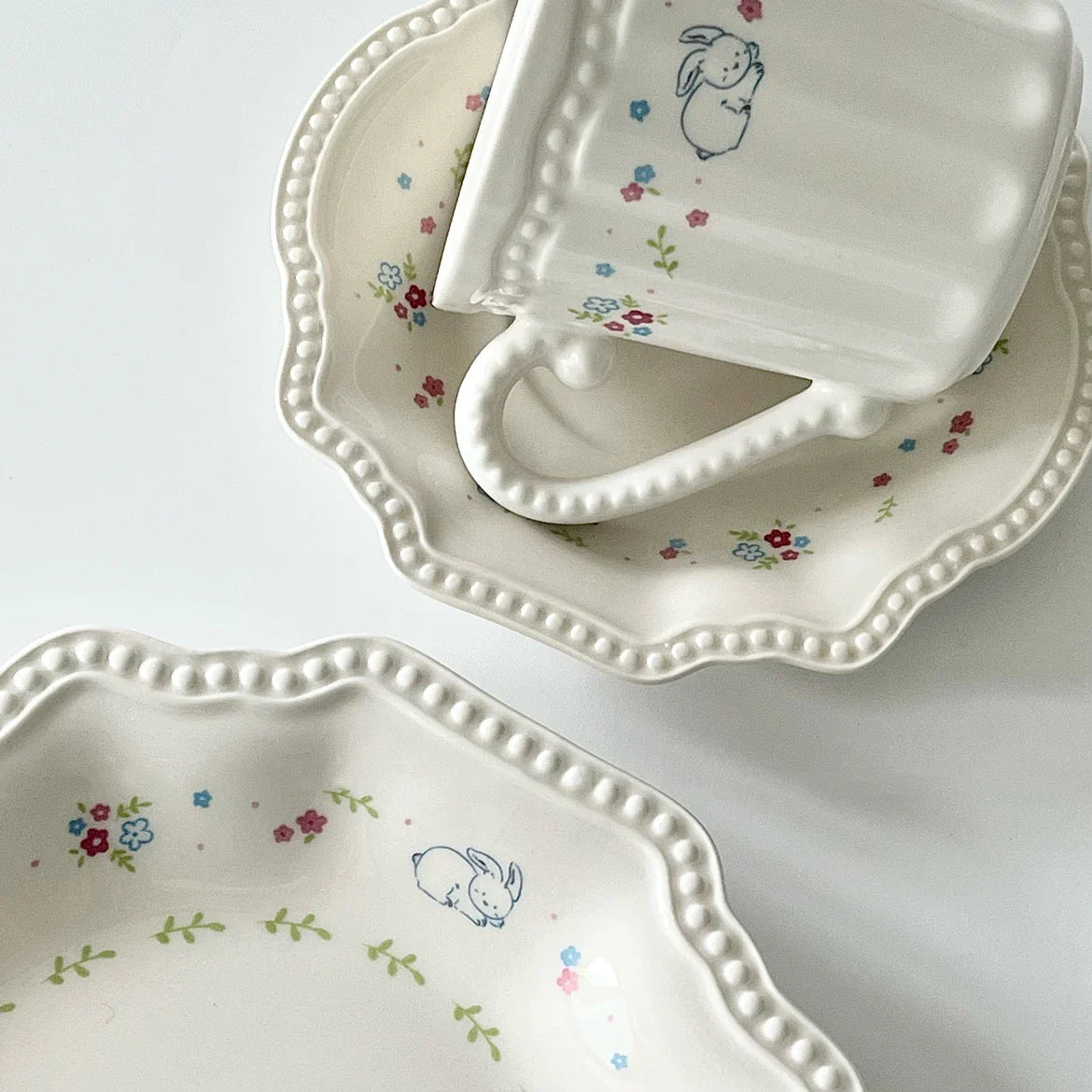 Fashion Floral Print Porcelain Bowl Cute 5Inches/7Inches