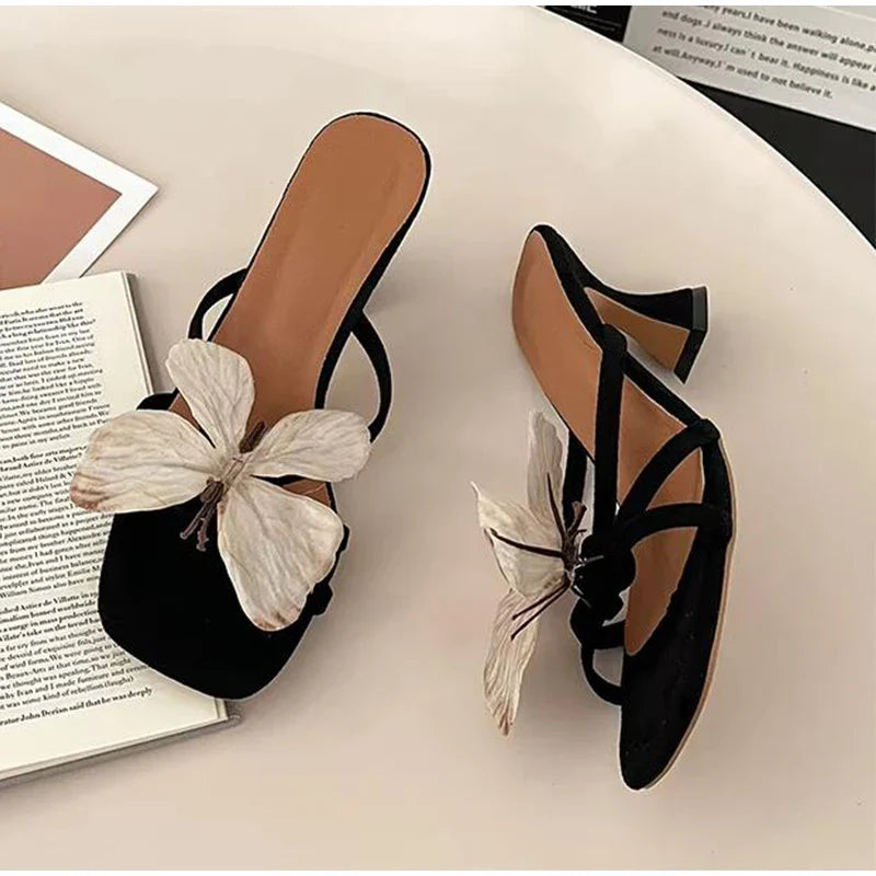 Butterfly High Heels Summer Brand New Light Luxury Fairy Elegant Comfortable Versatile Sandals