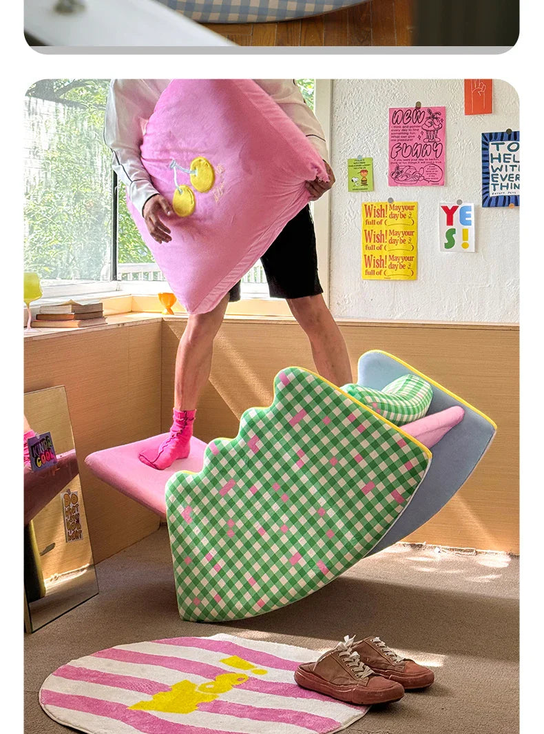 Modern Living Room Chairs Fabric Garden Relax Rocking Chair Lounge Bedroom Comfy Home Furniture